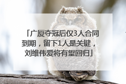 广厦夺冠后仅3人合同到期，留下1人是关键，刘维伟爱将有望回归