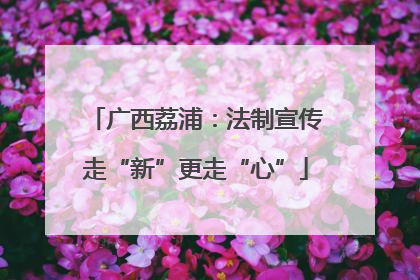 广西荔浦：法制宣传走“新”更走“心”