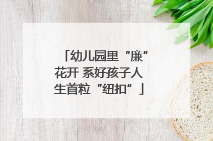 幼儿园里“廉”花开 系好孩子人生首粒“纽扣”