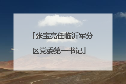 张宝亮任临沂军分区党委第一书记