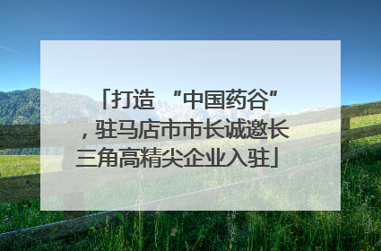 打造 “中国药谷”，驻马店市市长诚邀长三角高精尖企业入驻