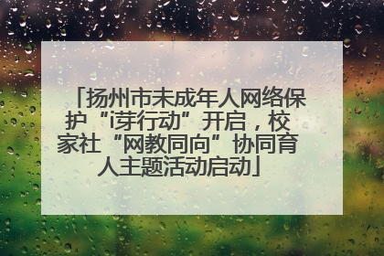 扬州市未成年人网络保护“i芽行动”开启，校家社“网教同向”协同育人主题活动启动
