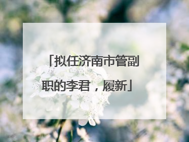 拟任济南市管副职的李君，履新
