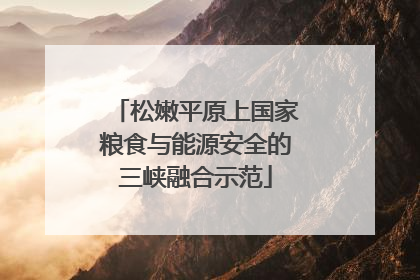 松嫩平原上国家粮食与能源安全的三峡融合示范
