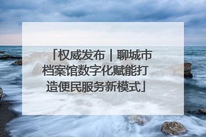 权威发布｜聊城市档案馆数字化赋能打造便民服务新模式