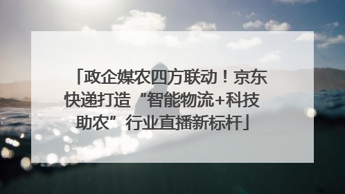 政企媒农四方联动！京东快递打造“智能物流+科技助农”行业直播新标杆