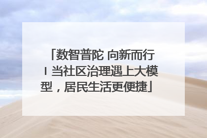 数智普陀 向新而行〡当社区治理遇上大模型，居民生活更便捷