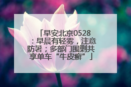 早安北京0528：早晨有轻雾，注意防暑；多部门围剿共享单车“牛皮癣”