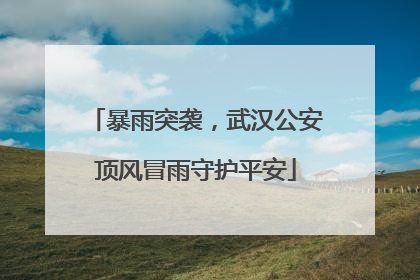 暴雨突袭，武汉公安顶风冒雨守护平安