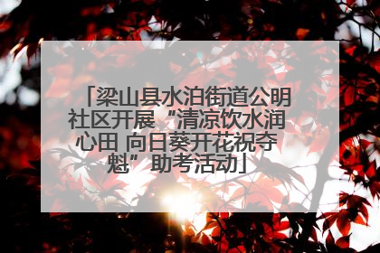 梁山县水泊街道公明社区开展“清凉饮水润心田 向日葵开花祝夺魁”助考活动