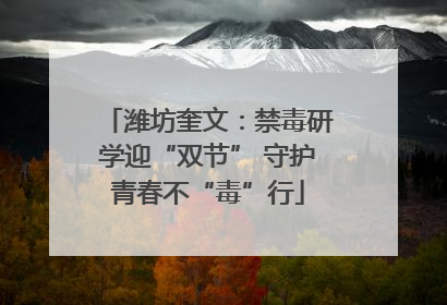 潍坊奎文：禁毒研学迎“双节” 守护青春不“毒”行