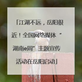 江湖不远，岳阳很近！全国网络媒体“湖南e周”主题宣传活动在岳阳启动