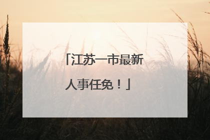 江苏一市最新人事任免！