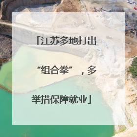 江苏多地打出“组合拳”，多举措保障就业