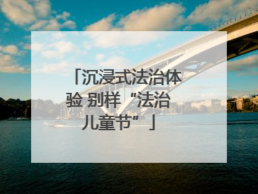 沉浸式法治体验 别样“法治儿童节”