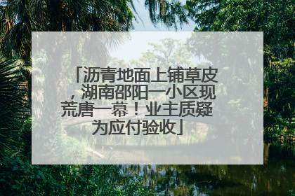沥青地面上铺草皮，湖南邵阳一小区现荒唐一幕！业主质疑为应付验收