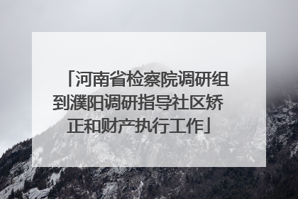 河南省检察院调研组到濮阳调研指导社区矫正和财产执行工作
