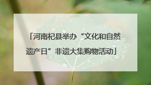 河南杞县举办“文化和自然遗产日”非遗大集购物活动
