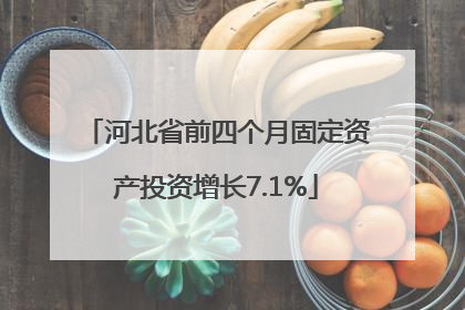 河北省前四个月固定资产投资增长7.1%