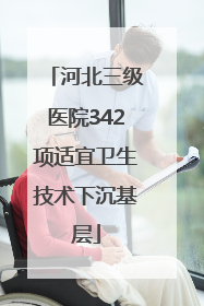 河北三级医院342项适宜卫生技术下沉基层