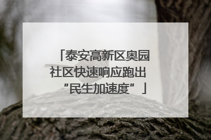 泰安高新区奥园社区快速响应跑出“民生加速度”