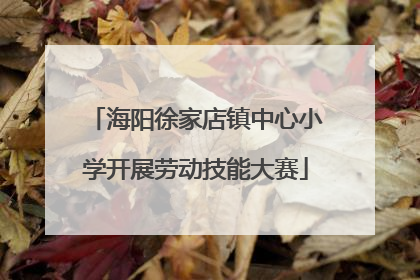 海阳徐家店镇中心小学开展劳动技能大赛