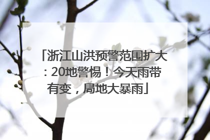 浙江山洪预警范围扩大：20地警惕！今天雨带有变，局地大暴雨