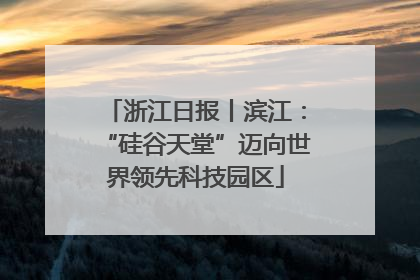 浙江日报丨滨江：“硅谷天堂”迈向世界领先科技园区