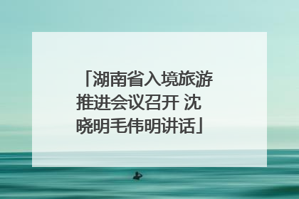 湖南省入境旅游推进会议召开 沈晓明毛伟明讲话