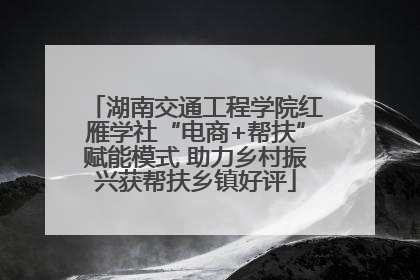 湖南交通工程学院红雁学社“电商+帮扶”赋能模式 助力乡村振兴获帮扶乡镇好评