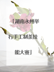 湖南永州举行手工制茶技能大赛