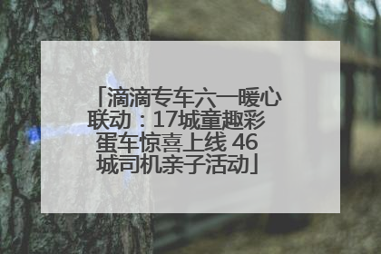 滴滴专车六一暖心联动：17城童趣彩蛋车惊喜上线 46城司机亲子活动