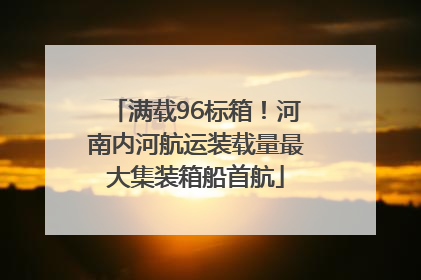 满载96标箱！河南内河航运装载量最大集装箱船首航