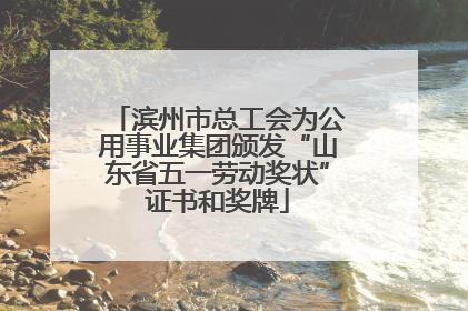 滨州市总工会为公用事业集团颁发“山东省五一劳动奖状”证书和奖牌
