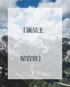 演员王星官宣