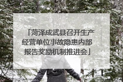 菏泽成武县召开生产经营单位事故隐患内部报告奖励机制推进会