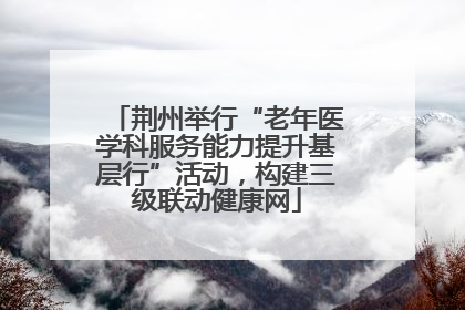 荆州举行“老年医学科服务能力提升基层行”活动，构建三级联动健康网