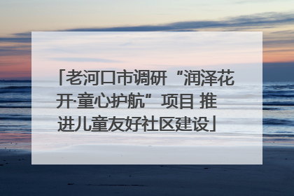 老河口市调研“润泽花开·童心护航”项目 推进儿童友好社区建设