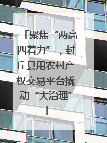 聚焦“两高四着力”，封丘县用农村产权交易平台撬动“大治理”
