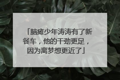 脑瘫少年涛涛有了新餐车，他的干劲更足，因为离梦想更近了