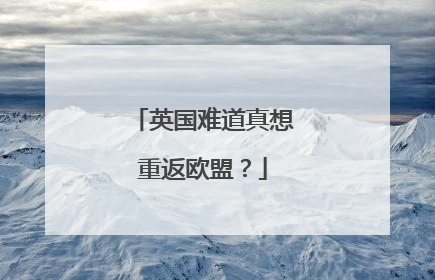 英国难道真想重返欧盟？