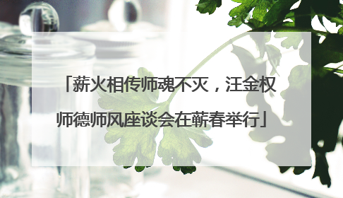薪火相传师魂不灭，汪金权师德师风座谈会在蕲春举行