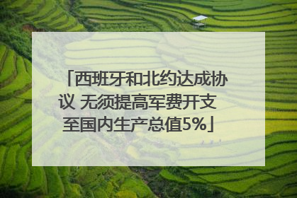 西班牙和北约达成协议 无须提高军费开支至国内生产总值5%