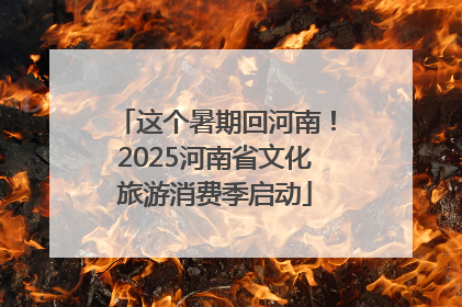 这个暑期回河南！2025河南省文化旅游消费季启动