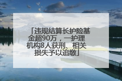 违规结算长护险基金超90万,一护理机构8人获刑、相关损失予以追缴