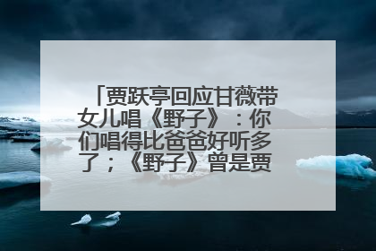 贾跃亭回应甘薇带女儿唱《野子》：你们唱得比爸爸好听多了；《野子》曾是贾跃亭“代表作”