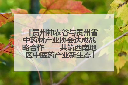 贵州神农谷与贵州省中药材产业协会达成战略合作——共筑西南地区中医药产业新生态