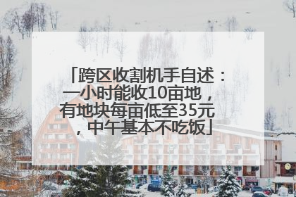 跨区收割机手自述：一小时能收10亩地，有地块每亩低至35元，中午基本不吃饭