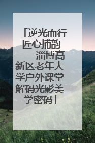 逆光而行 匠心捕韵——淄博高新区老年大学户外课堂解码光影美学密码