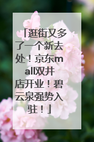 逛街又多了一个新去处！京东mall双井店开业！碧云泉强势入驻！